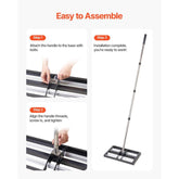 17x10 inch Lawn Leveling Rake with 63.4 inch Adjustable Handle Heavy Duty for Yard